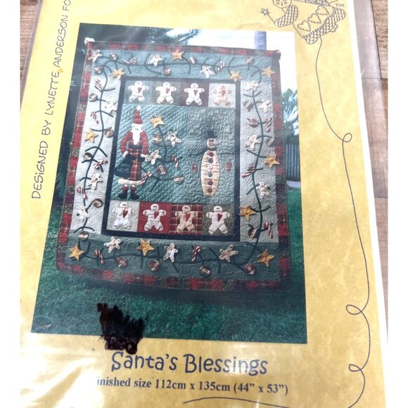 RARE Santas Blessings Quilt Pattern By Lynette Anderson 112x135cm - Picture 2 of 3
